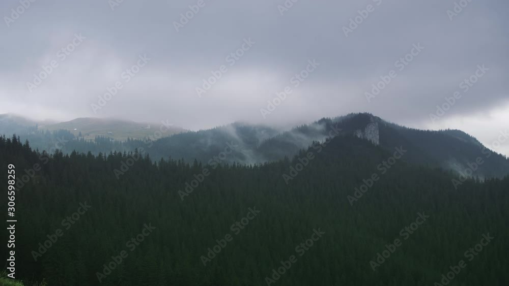 Timelapse Of Misty Fog Blowing Over Mountains With Pine Tree Forest 4k Timelapse Of Misty Fog Blowing Over Mountains With Pine Tree Forest 4k