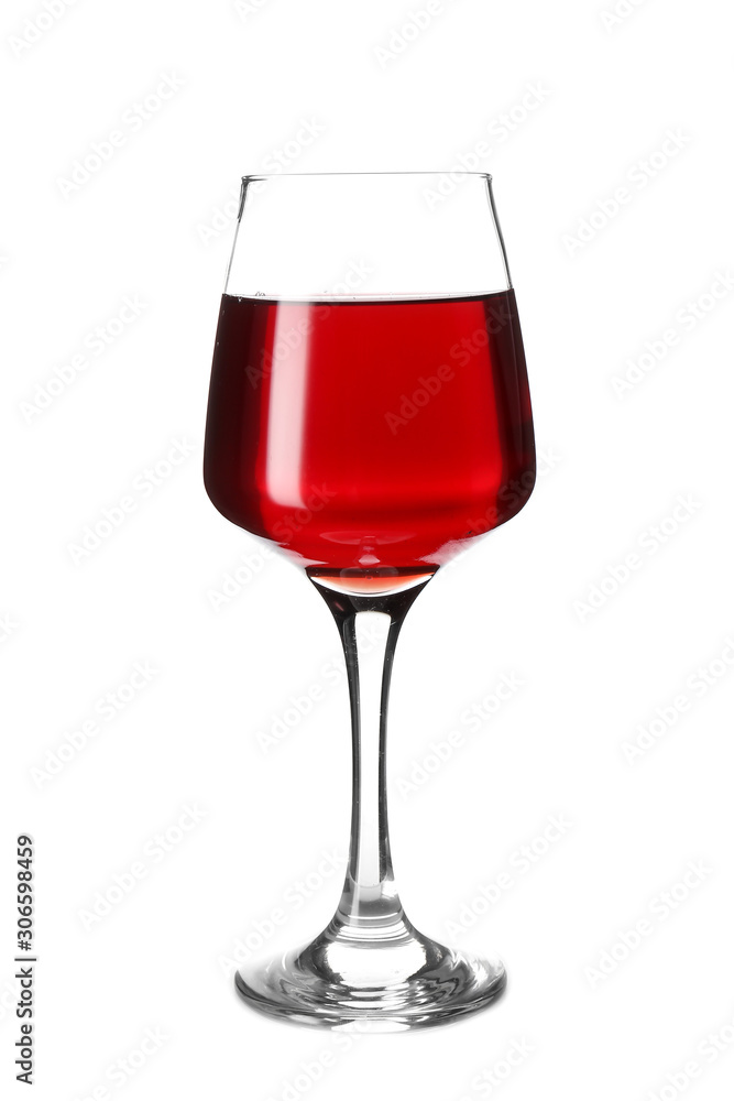 Glass of tasty wine on white background Glass of tasty wine on white background