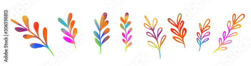 a set of multicolored twigs. Vector
