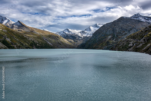 Mattmark Dam in Switzerland at the end of Saas Fee Valley
