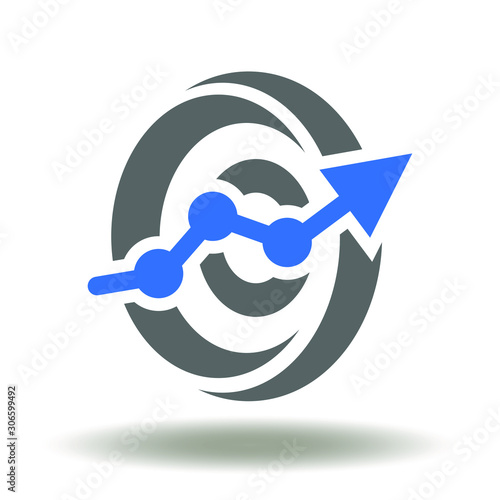 Predictive Analytics Financial Data Forecasting Future Gain Report Logo. Growth Chart Portal Icon Vector.