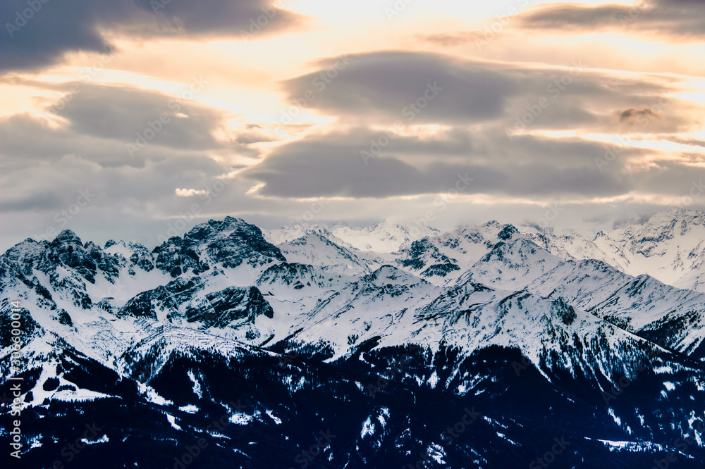 Sunset over the Austrian Alps Sunset over the Austrian Alps