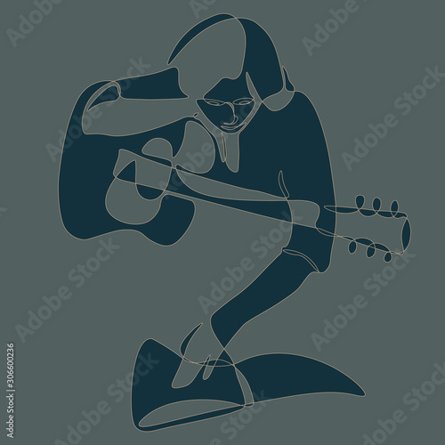 Girl playing guitar and looking for chords