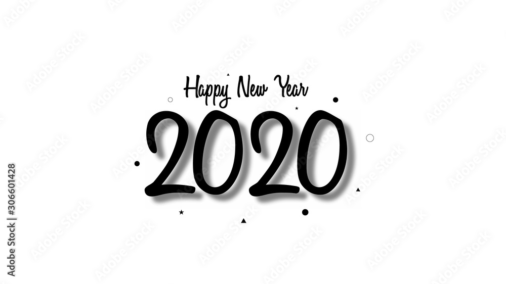 Sign written in 2020 for the celebration of the new year with a minimalist modern style in black and white. Can be used as background, poster, card and banner advertisements. Sign written in 2020 for the celebration of the new year with a minimalist modern style in black and white. Can be used as background, poster, card and banner advertisements.