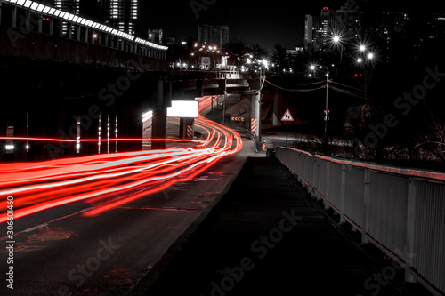 Motion blurred city road traffic. black red white © Руслан Спашиба