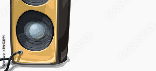 cartoon speaker on wide background