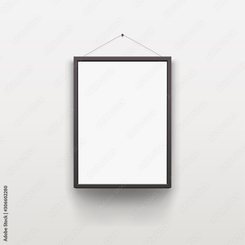 black frame with shadow on grey black frame with shadow on grey