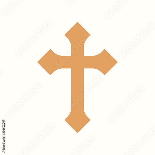 yellow catholic cross on white