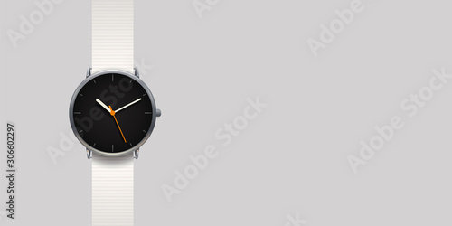 modern classic watch on grey background
