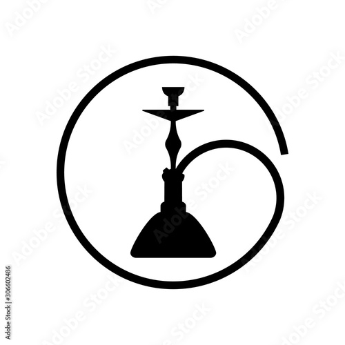 Hookah logo simple icon on white isolated background