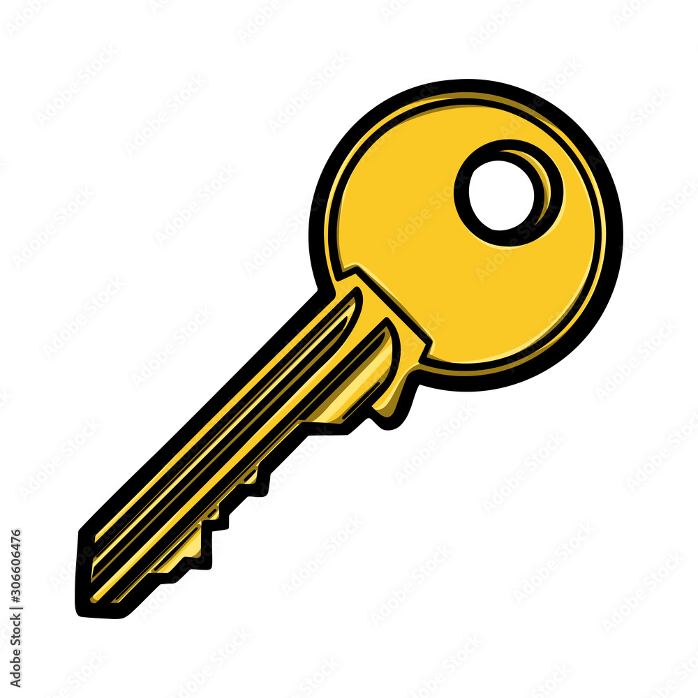 Golden key. Isolated on white background. Vector illustration. Golden key. Isolated on white background. Vector illustration.