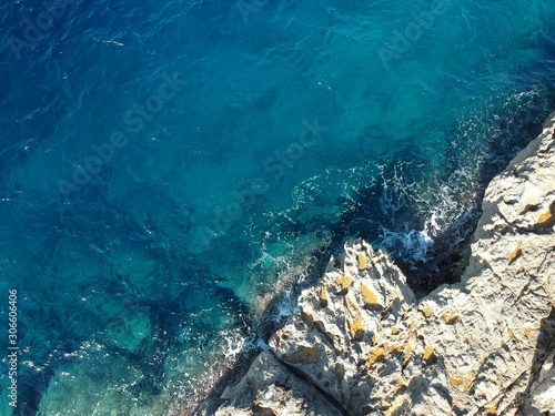 blue sea drone shot