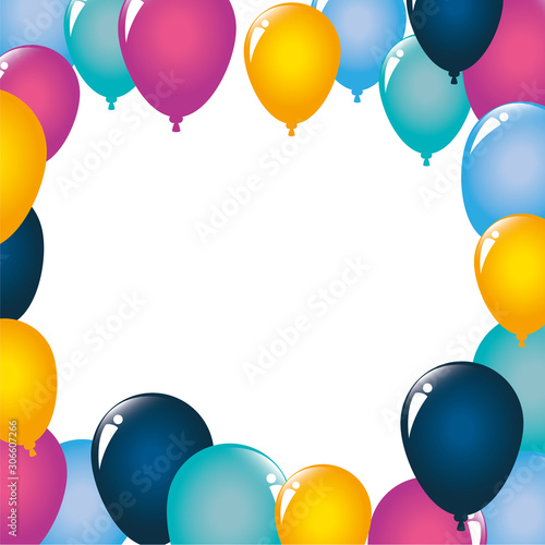 Balloons design, Party happy birthday festival celebration holiday decoration enjoyment and entertainment theme Vector illustration