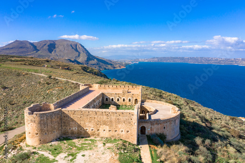Turkish medieval fortress at Ancient Aptera in Chania, Crete, Greece.