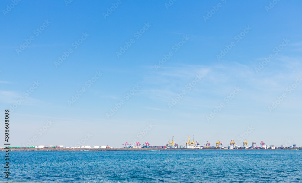 View of Port Botany from La Perouse in Sydney, Australia on a sunny day