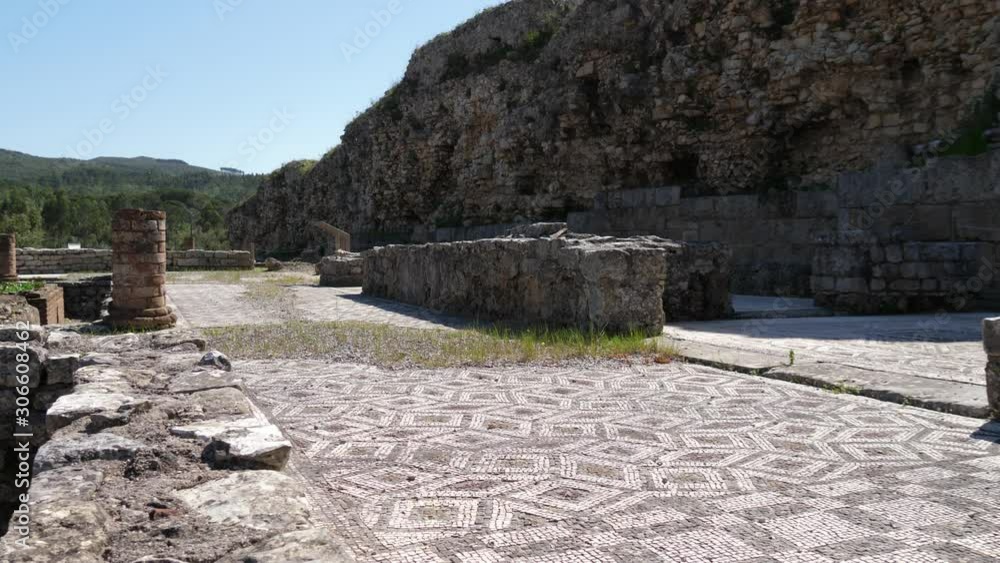mosaic floor archaeological site conimbriga roman ruins 4k mosaic floor archaeological site conimbriga roman ruins 4k