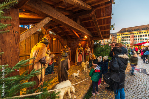 Fototapeta Naklejka Na Ścianę i Meble -  Decorations and Christmas market in South Tyrol, Italy, Eppan, Bolzano.