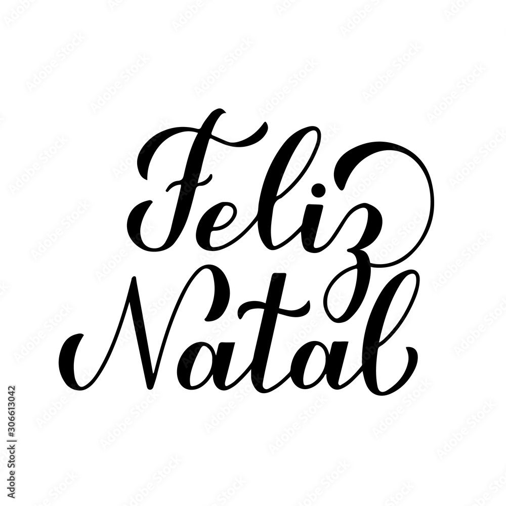 Feliz Natal calligraphy hand lettering isolated on white. Merry Christmas typography poster in Portuguese. Easy to edit vector template for greeting card, banner, flyer, sticker, etc. Feliz Natal calligraphy hand lettering isolated on white. Merry Christmas typography poster in Portuguese. Easy to edit vector template for greeting card, banner, flyer, sticker, etc.