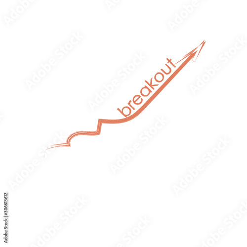 Vector design inspires a confident attitude in life. Motivational banner calling to be assertive. Graphic image in the form of an arrow breaking through a circle.