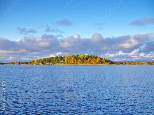 Small fisherman village by the sea in Pietarsaari, Finland photo