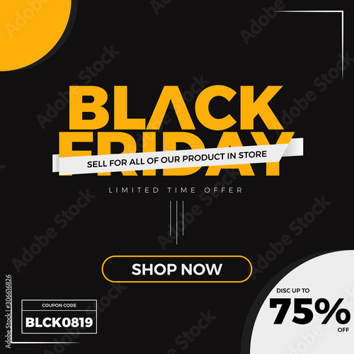 Black friday sale design banner with special offer discount.Modern design banner for promotion ads © rifkyns