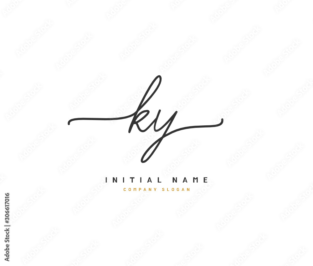 K Y KY Beauty vector initial logo, handwriting logo of initial signature, wedding, fashion, jewerly, boutique, floral and botanical with creative template for any company or business. K Y KY Beauty vector initial logo, handwriting logo of initial signature, wedding, fashion, jewerly, boutique, floral and botanical with creative template for any company or business.