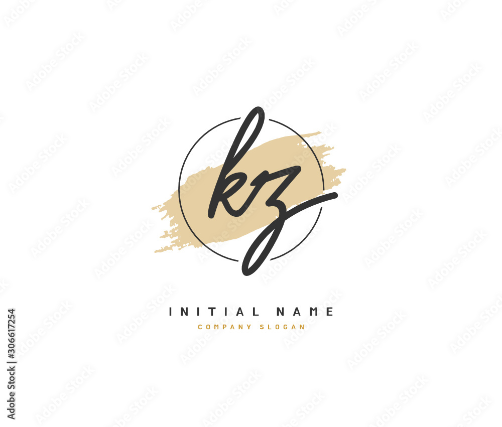 K Z KZ Beauty vector initial logo, handwriting logo of initial signature, wedding, fashion, jewerly, boutique, floral and botanical with creative template for any company or business. K Z KZ Beauty vector initial logo, handwriting logo of initial signature, wedding, fashion, jewerly, boutique, floral and botanical with creative template for any company or business.