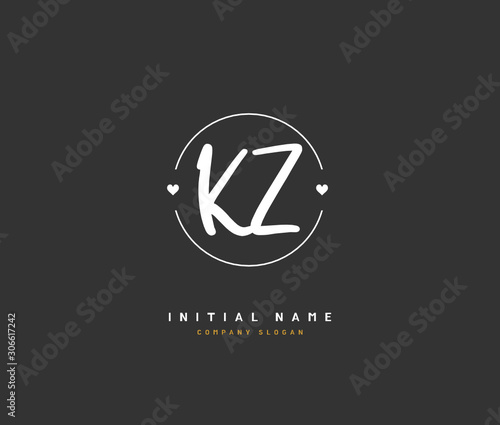 Free Download K Z KZ Beauty vector initial logo, handwriting logo of initial signature, wedding, fashion, jewerly, boutique, floral and botanical with creative template for any company or business. - GFXLoad
