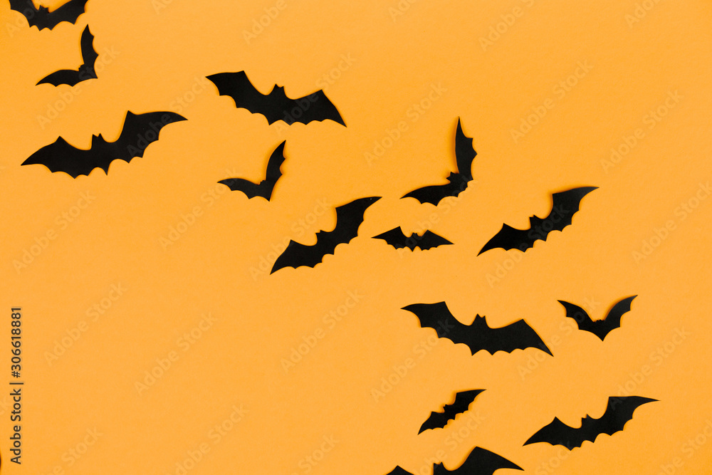 halloween decorations concept many black paper bat halloween decorations concept many black paper bat