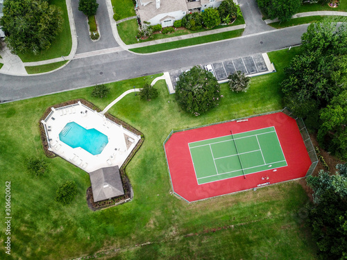 Outdoor swimming pool and tennis courts