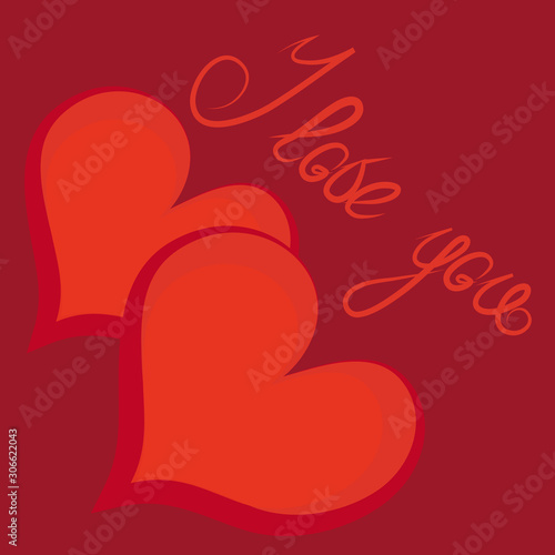 Lettering I love you - declaration of love on Valentines Day