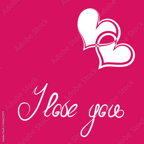 Lettering I love you - declaration of love on Valentines Day