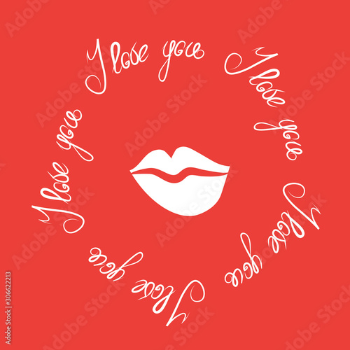 Lettering I love you - declaration of love on Valentines Day
