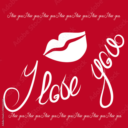 Lettering I love you - declaration of love on Valentines Day