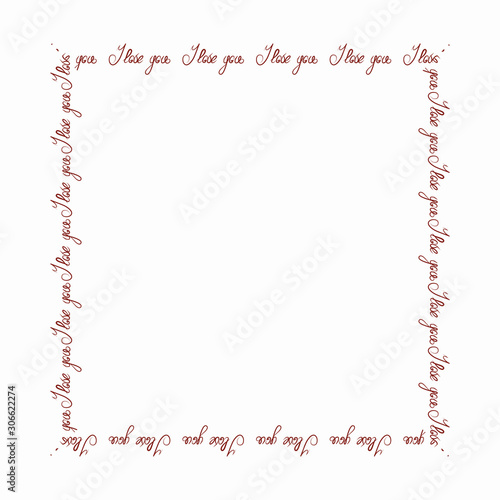 Lettering I love you - declaration of love on Valentines Day