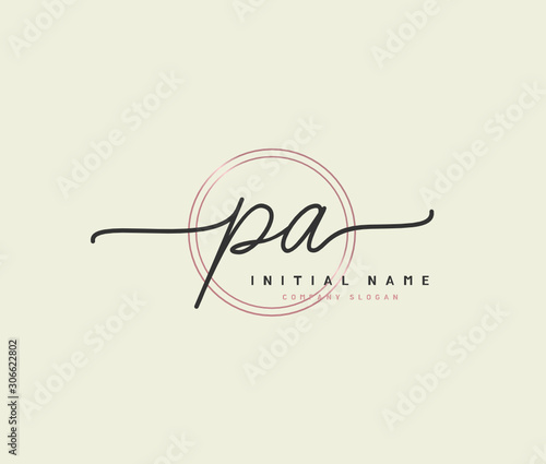 P A PA Beauty vector initial logo, handwriting logo of initial signature, wedding, fashion, jewerly, boutique, floral and botanical with creative template for any company or business.
