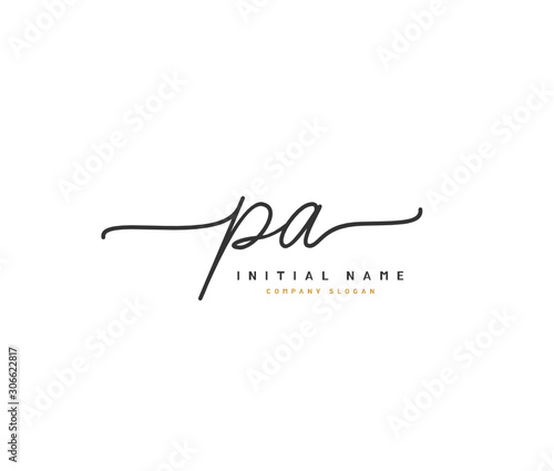 P A PA Beauty vector initial logo, handwriting logo of initial signature, wedding, fashion, jewerly, boutique, floral and botanical with creative template for any company or business.
