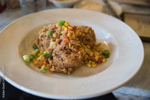 Colorful risoto italian meal