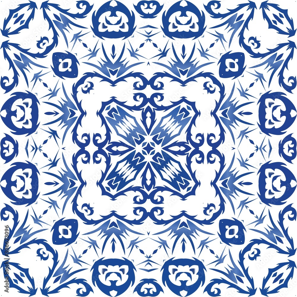 Fototapeta premium Portuguese ornamental azulejo ceramic.