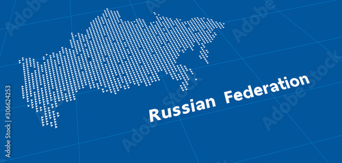 The illustrate of Russian Federation Vector Map with Triangle dot.