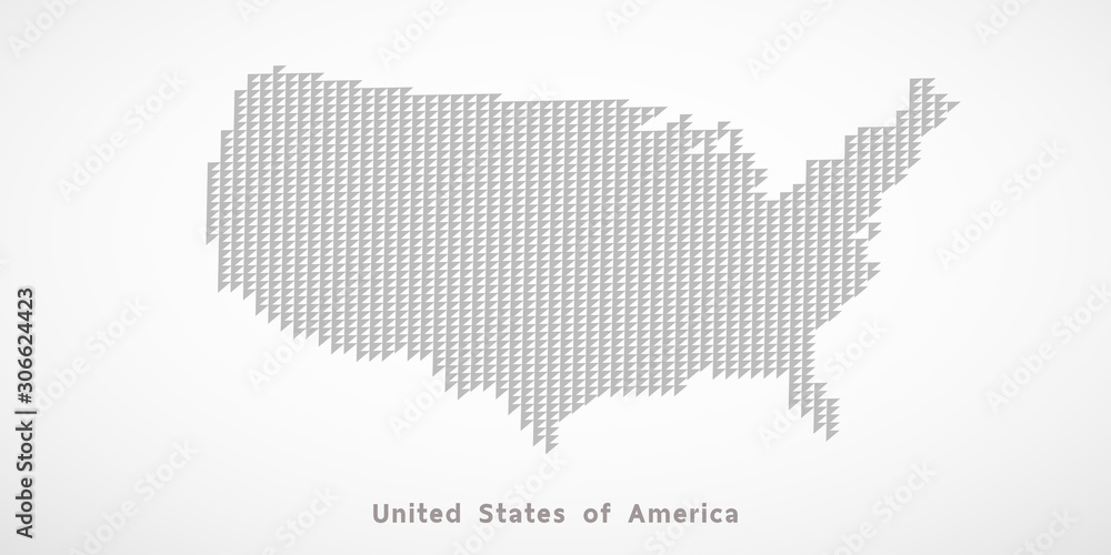 The illustrate of United States of America Vector Map with Triangle dot.