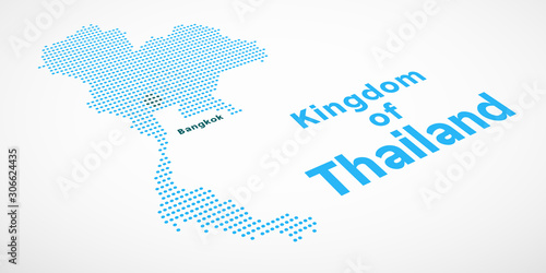The illustrate of kingdom of Thailand Vector Map with round dot.