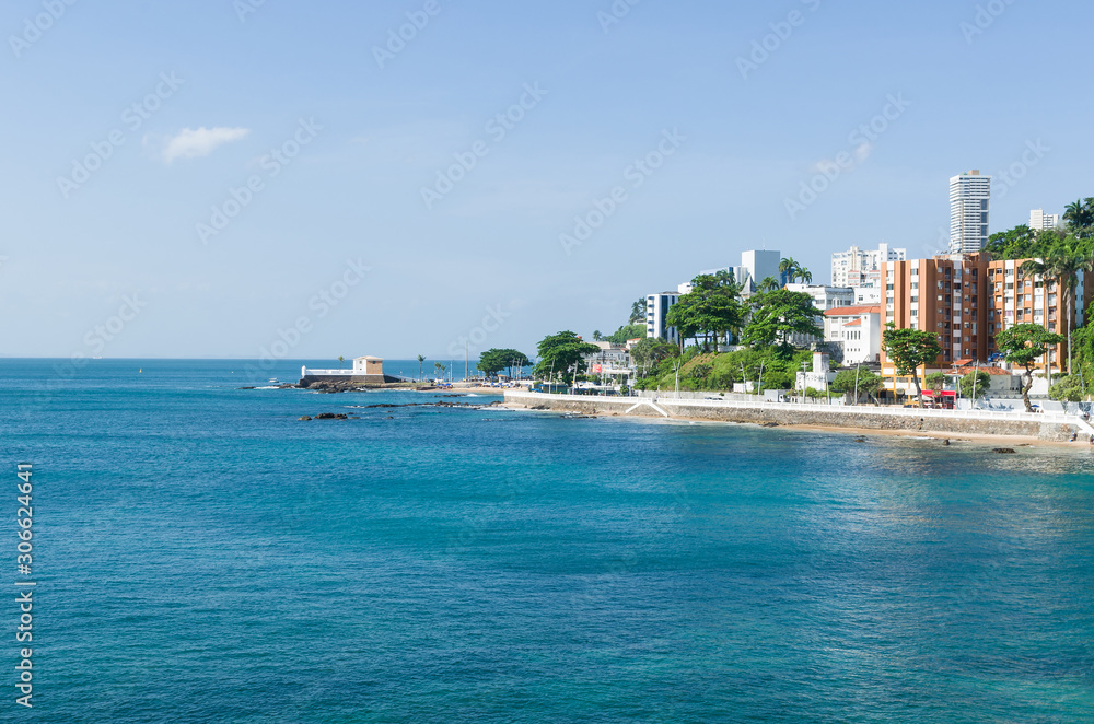 Beautiful view of the Santa Maria Fort of Salvador Bahia