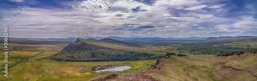 View of Khakassian steppes from chests photo