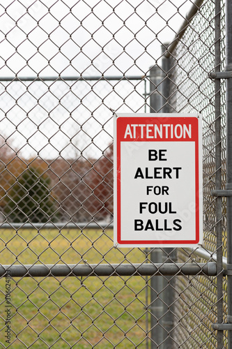 baseball foul ball sign vertical