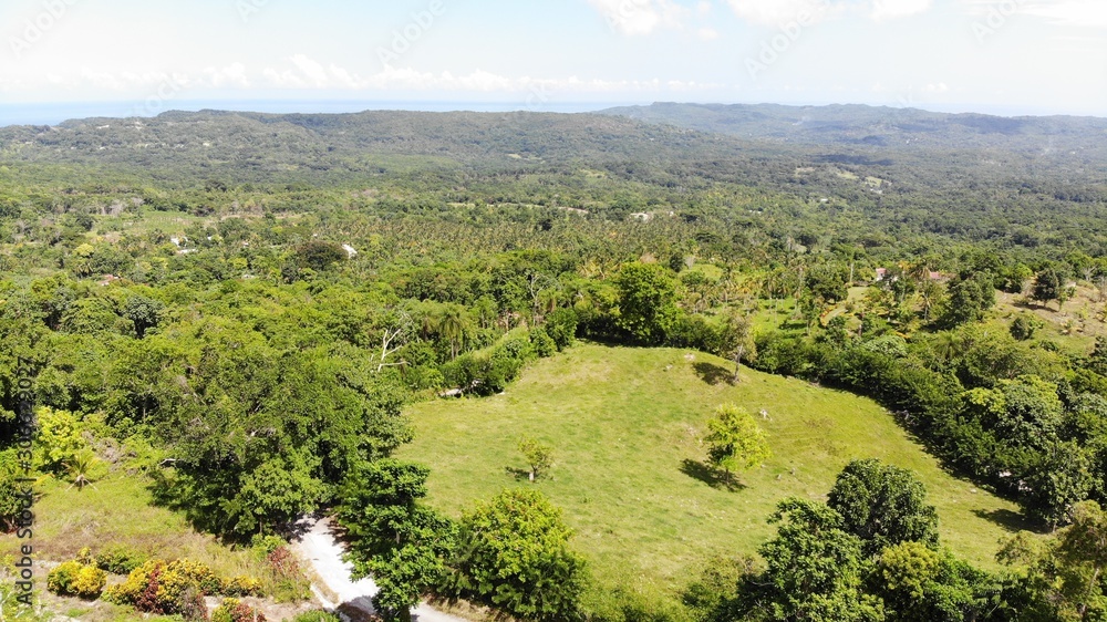 Country side sub urban view of Jamaica 