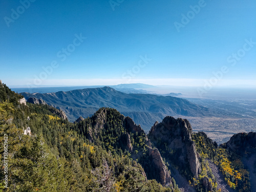 Landscape in Albuquerque  New Mexico from the Sandia Mountain Crest