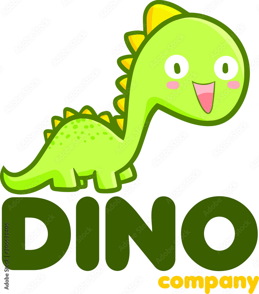 Cute and funny logo for dino store or company vector de Stock | Adobe Stock
