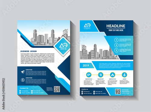 A modern business cover brochure layout with shape vector illustration