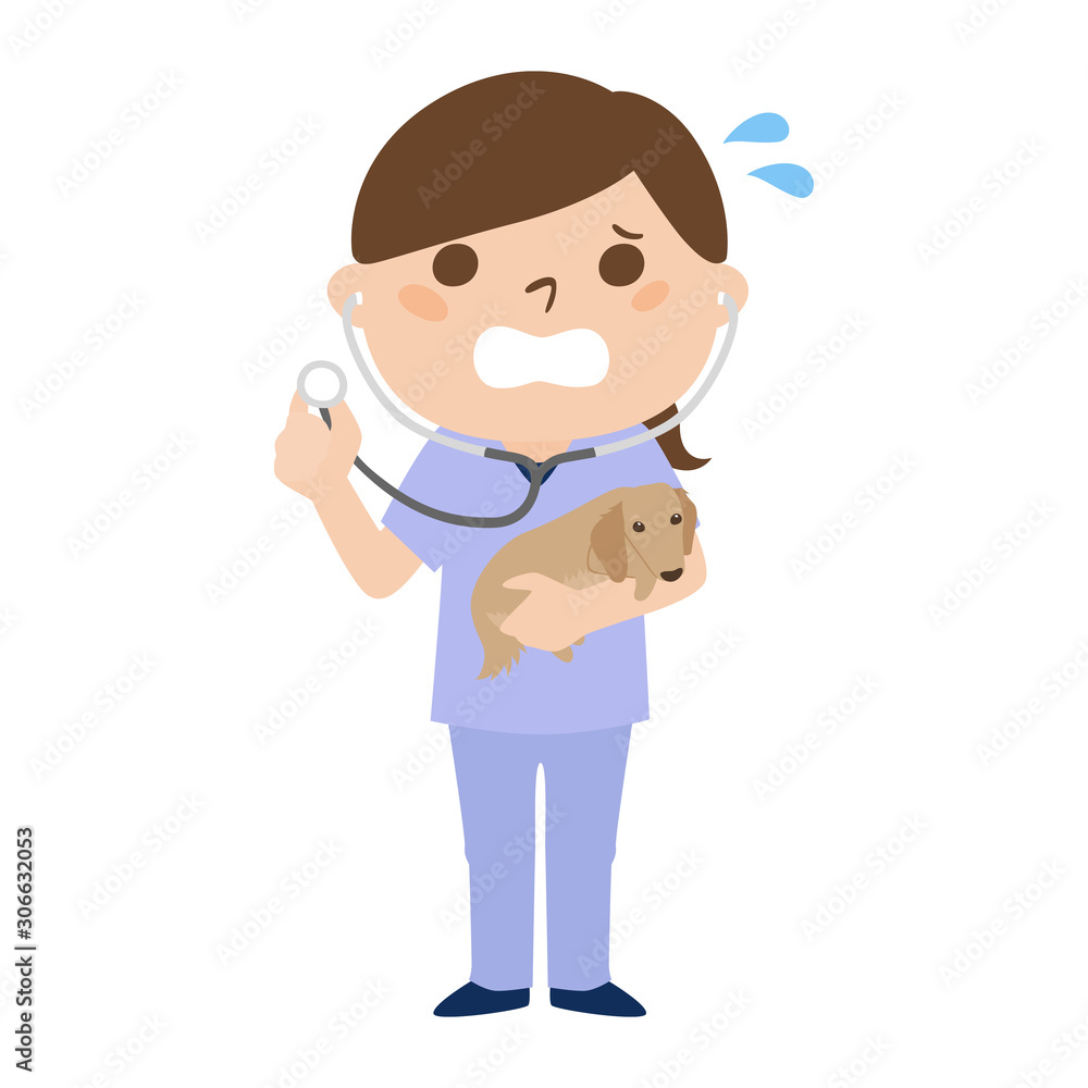 職業別 女性獣医のイラスト 汗をかいて慌てている女性 Stock Vector Adobe Stock 職業別 女性獣医のイラスト 汗をかいて慌てている女性 Stock Vector Adobe Stock